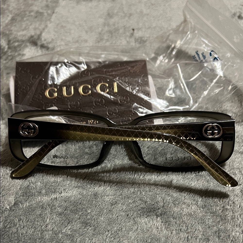 Gucci Gray Rectangular Women's Glasses - image 2